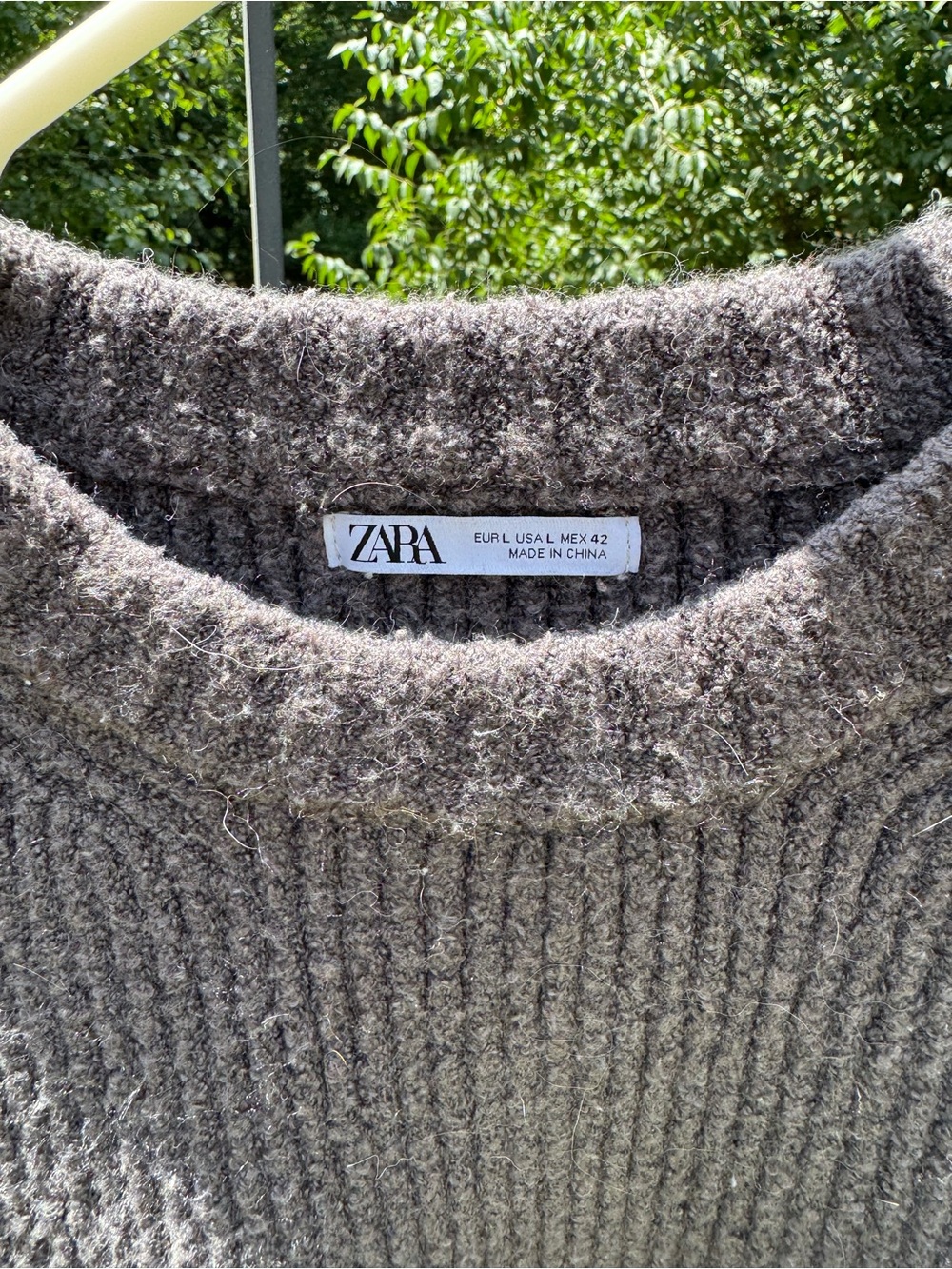 ZARA Cozy Ribbed Knit Sweater — Heather Gray